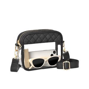 Clear Crossbody Bag - Stadium Aroved, Small Clear Purses, G1-Black :]